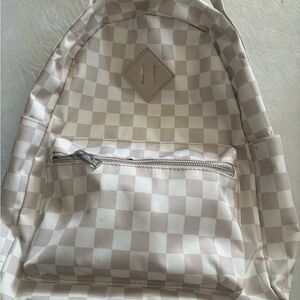 Checkerboard Cream & White Women's Backpack